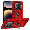 A red phone case with a ring holder is displayed from multiple angles against a white background. Produktbild-Vorschau