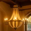 Lustre Abdallah bois métal 93cm | Lustre indien shabby chic Voir les images du produit 3