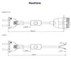 Netzkabel 3 m Eurostecker + Schalter 300 WS C7 weiß offenes Produktbild-Vorschau 4