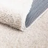 Shaggy Hochflor Teppich Wohnzimmer - Rund 200 cm - Creme - Produktbild-Vorschau 4