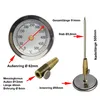 A thermometer with its components and dimensions labeled. Produktbild-Vorschau