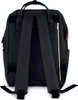The back view of a black backpack is shown against a white background. Produktbild-Vorschau