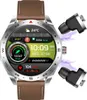 A smartwatch and a pair of wireless earbuds are displayed together, with the smartwatch showing fitness tracking information. Náhled obrázku produktu
