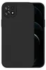 A black phone case is shown from the back, with the phone screen visible on the right side. Produktbild-Vorschau