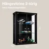 K-Möbel Hängevitrine Glas in Schwarz (80x60x25 cm) mit 2 Produktbild-Vorschau 2