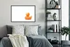 MuchoWow® Gerahmtes Poster Gummi-Ente - Orange - Weiß 90x60 Produktbild-Vorschau 2