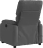 The back view of a dark gray fabric recliner chair. Voir les images du produit