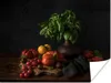 MuchoWow® Poster Stilleben - Tomaten - Basilikum - Gemälde Produktbild-Vorschau 1