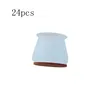 A white silicone chair leg protector with a brown base. Produktbild-Vorschau