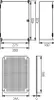 Technical drawings and dimensions of an electrical enclosure. Produktbild-Vorschau