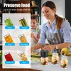 A woman and a child are in a kitchen, preparing food. The image also shows various jars of preserved food with labels. Produktbild-Vorschau
