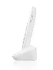 A white cordless phone is shown in profile on a white background. Náhled obrázku produktu