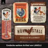 LANOLU Retro Blechschild Hühnerstall - Wer sagt Glück, Produktbild-Vorschau 6