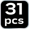 A graphic displaying the number 31 and the text 'pcs' on a black background with a light gray border. Náhľad obrázku produktu