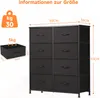 Schubkastenkommode Kommode Stoff 8 Schubladen Sideboard Produktbild-Vorschau 4