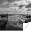 MuchoWow® Poster Wattenmeer - Schwarz - Weiß - Wolken Produktbild-Vorschau 1
