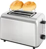 A silver toaster with two bread rolls on top. Produktbild-Vorschau