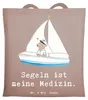 Mr. & Mrs. Panda Tote Bag Bär Segeln - Braun Pastell - Produktbild-Vorschau 1
