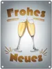 Sektgläser Prost Frohes Neues Metallschild in 15x20 cm Produktbild-Vorschau 1