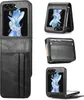A collage of images showing a black flip phone case with card slots. Náhľad obrázku produktu
