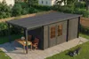 Alpholz Gartenhaus Maria mit Anbau & Schleppdach aus Holz Produktbild-Vorschau 3
