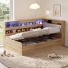 Lit de jour 90 x 200 cm en bois naturel, lit pour Voir les images du produit 2
