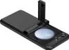 A black phone case with a kickstand deployed. Produktbild-Vorschau