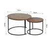 2er Set Couchtisch Runder Satztisch Metallgestell,Stapelbar Produktbild-Vorschau 7