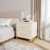 Ensemble de 2 tables de chevet ProximaX en velours beige Voir les images du produit 2