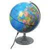 A lit globe on a stand, showing continents and oceans. Náhľad obrázku produktu