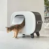 Designer-Retro Katzentoilette mit Schwingklappe, Filter und Produktbild-Vorschau 5