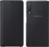 A black Samsung book-style phone case is shown from the front and back. Podgląd zdjęcia produktu