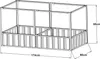 A line drawing of a raised garden bed with dimensions indicated. Produktbild-Vorschau