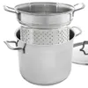 A stainless steel pasta pot with a steamer insert and a lid. Náhľad obrázku produktu