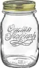 A clear glass jar with a gold lid. Produktbild-Vorschau