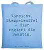 Mr. & Mrs. Panda Tote Bag Spruch Beamtin Stempelwaffe - Sky Produktbild-Vorschau 1