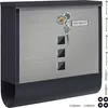 Boîte aux lettres murale XXL Noir Argent en acier Voir les images du produit 1
