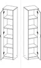 BDW, Kleiderschrank, 40×185×35 cm, 5 Einlegeböden, 1 Tür, Produktbild-Vorschau 7