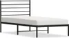 A black metal bed frame with a white mattress is shown against a white background. Podgląd zdjęcia produktu