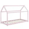 [en.casa] Kinderbett 90x200cm Rosa Haus Holz Natur Produktbild-Vorschau 4