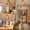 ZMH Plafondlamp hout, plafondlamp voor hal, zwarte Productafbeelding-voorbeeld 3