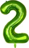 Palloncino in foil numero 2, circa 100 cm, verde Anteprima dell’immagine prodotto 1