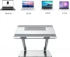 A laptop stand is shown with examples of laptops of different sizes that can fit on it. Náhled obrázku produktu