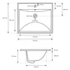 LuxeBath Lavabo Lavabo da appoggio Square, 51x41,5x15,5 cm, Anteprima dell’immagine prodotto 7