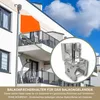 Balkonfächerhalter aus Edelstahl für Balkongeländer rund Produktbild-Vorschau 2