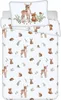 A flat lay of a baby bedding set with a woodland animal theme. Produktbild-Vorschau
