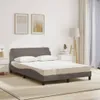 Bett mit Matratze "Dover" Taupe 140x200 cm Stoff Produktbild-Vorschau 3