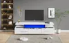 OKWISH Meuble TV 160 cm avec Éclairage LED et 3 Tiroirs - Voir les images du produit 2