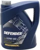 A dark blue bottle of Mannol Defender 10W-40 semi-synthetic engine oil against a white background. Produktbild-Vorschau