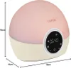 A product shot of a Lumie Bodyclock Spark 100 alarm clock with dimensions indicated. Produktbild-Vorschau